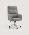 Three-quarter view of the COLAMY COCOON Dark Gray High-Load Cloud Comfort Swivel Office Chair with padded armrests and a chrome caster base