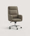 Three-quarter view of the COLAMY COCOON Taupe High-Load Cloud Comfort Swivel Office Chair with a padded high back, integrated armrests, and chrome caster base