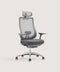 COLAMY ATLAS Gray Ergonomic High-Back Mesh Office Chair with Headrest, Adjustable Armrests, and Chrome Base