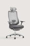 COLAMY ATLAS Gray Ergonomic High-Back Mesh Office Chair with Headrest, Adjustable Armrests, and Chrome Base