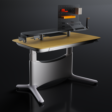 COLAMY LumiDesk All-in-1 Standing Desk with Full Accessory Setup – Pegboard, Keyboard Tray, Monitor Stand