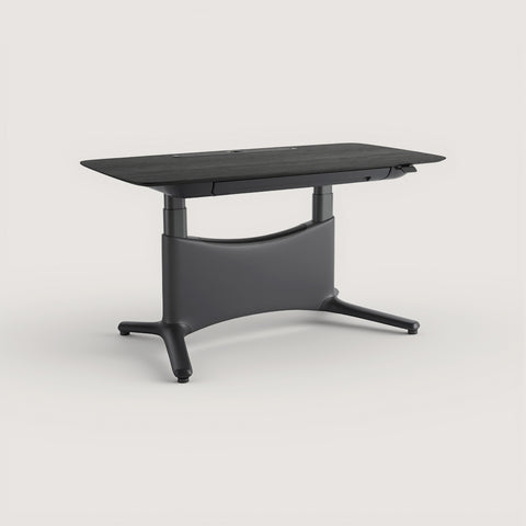 COLAMY LumiDesk Electric Height Adjustable Desk – All Black Edition, Angled View