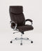 COLAMY MARCUS Office Chair Side View in Brown – Padded High Back, Chrome Base
